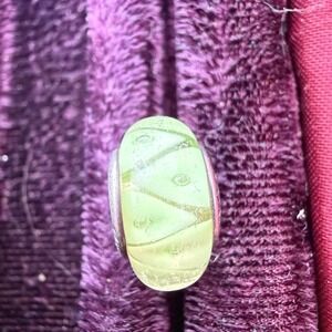 Pandora Silver Green Looking Glass Murano Glass Bead Charm 790656 Silver